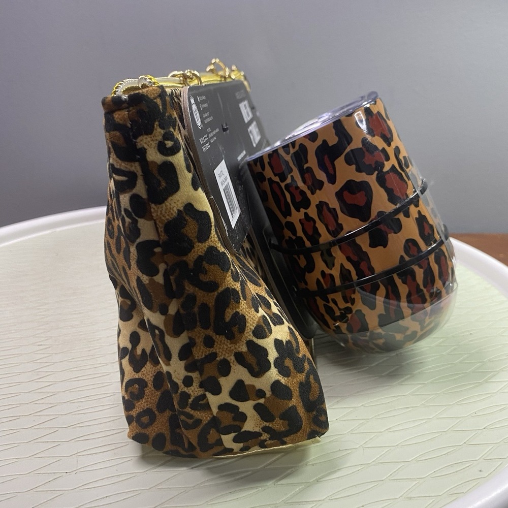 WILD EYE‎ DESIGNS LEOPARD  INSULATED WINE BAG W/MATCHING WINE CUP NWT - Picture 8 of 12